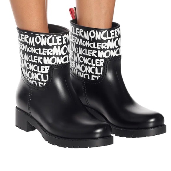 Moncler Black Ginette Logo Rain Boot - Picture 1 of 15